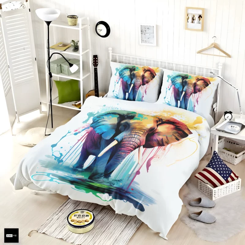 Elephant Pop Art Style Bedding Set