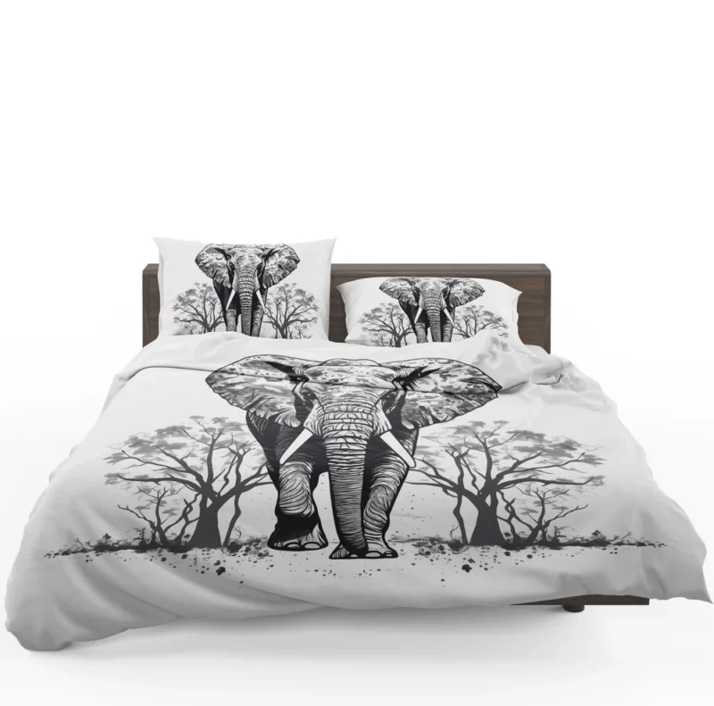 Elephant Silhouette Artwork Bedding Set 1