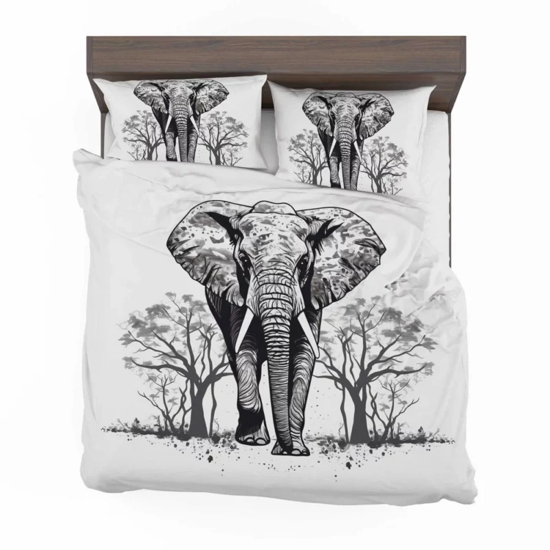 Elephant Silhouette Artwork Bedding Set 2