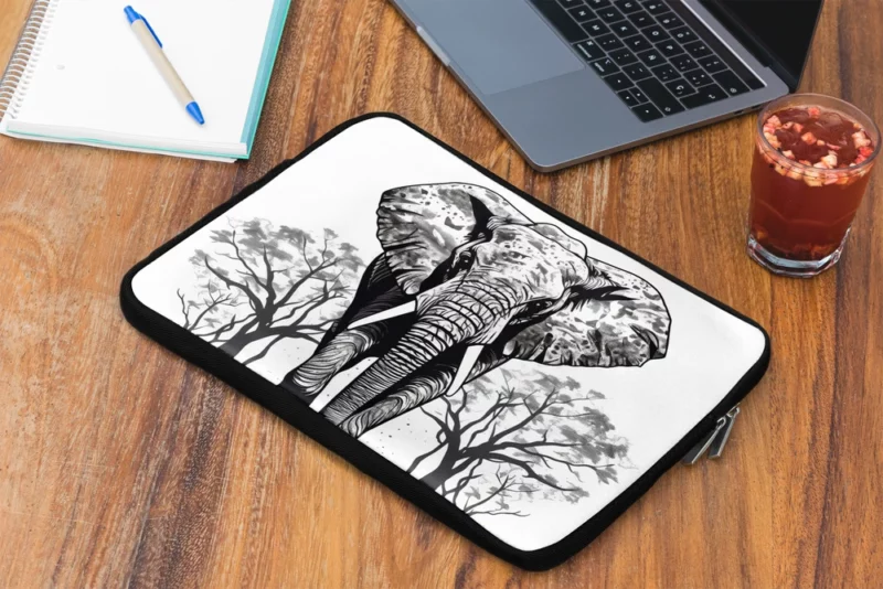 Elephant Silhouette Artwork Laptop Sleeve 2