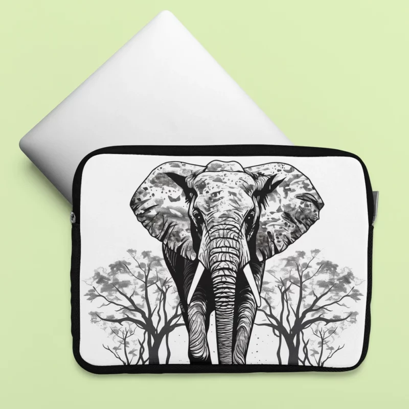 Elephant Silhouette Artwork Laptop Sleeve