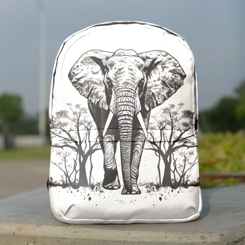 Elephant Silhouette Artwork Minimalist Backpack