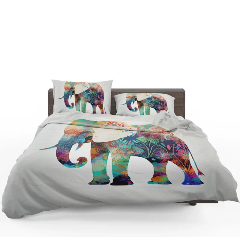Elephant With Floral Pattern Bedding Set 1