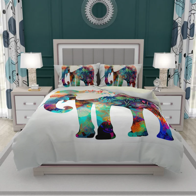 Elephant With Floral Pattern Bedding Set 2