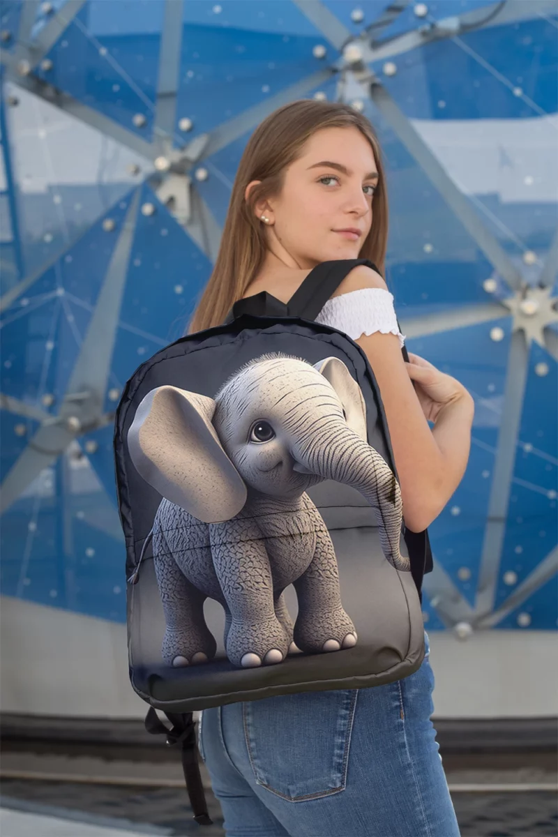 Elephant With Large Earrings Minimalist Backpack 2