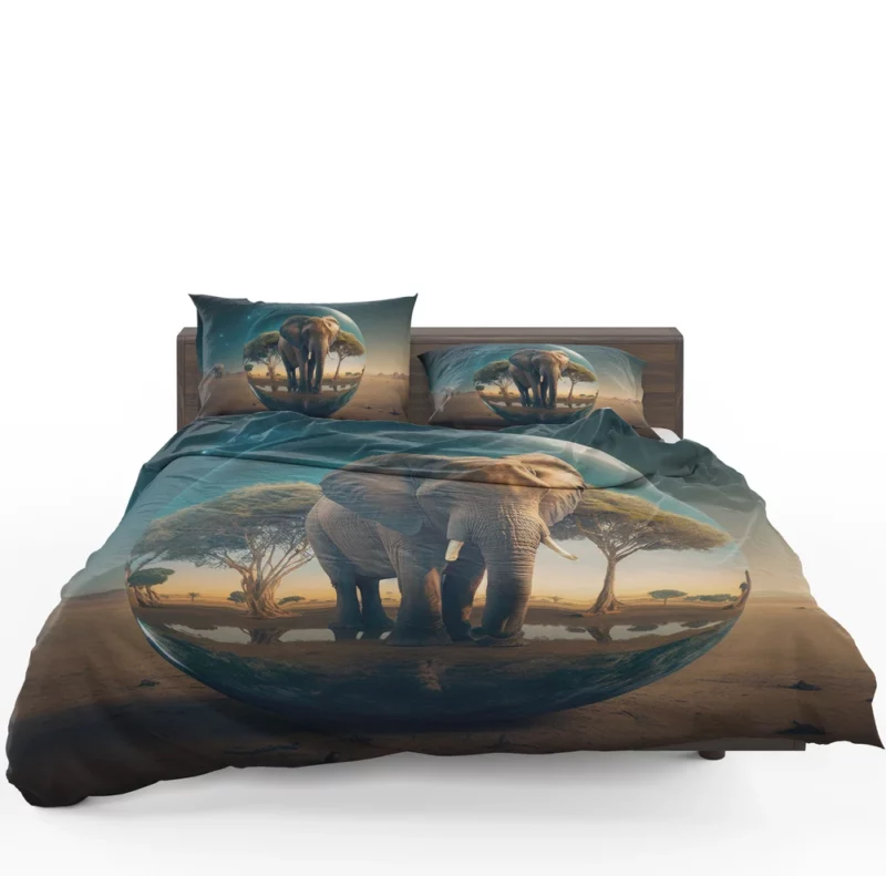 Elephant With Psychedelic Background Bedding Set 1