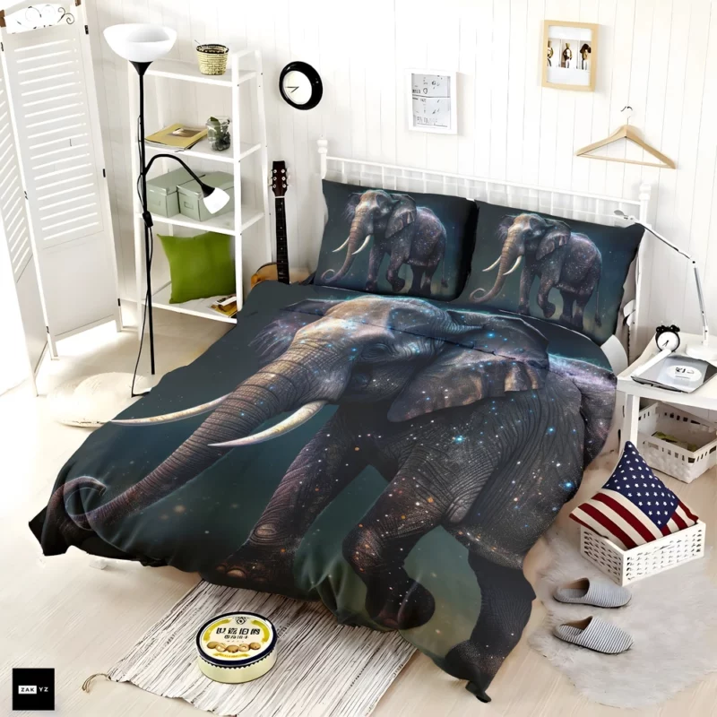 Elephant With Star Accents Bedding Set