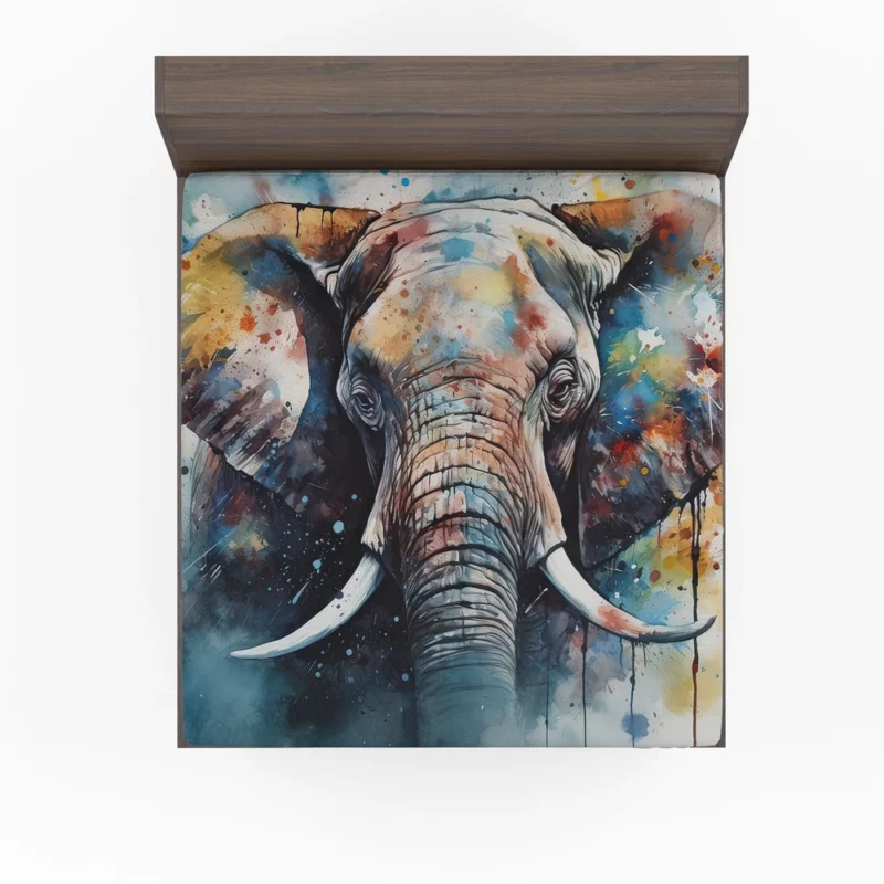 Elephant With a Blue Background Fitted Sheet