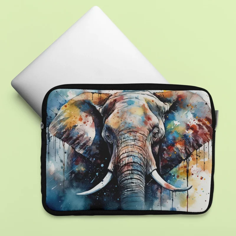 Elephant With a Blue Background Laptop Sleeve