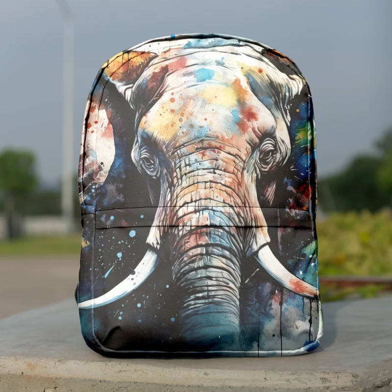 Elephant With a Blue Background Minimalist Backpack