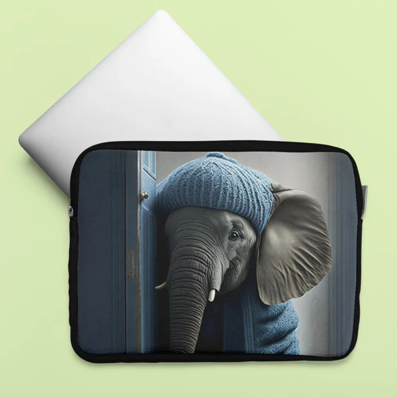 Elephant in a Blue Sweater Laptop Sleeve