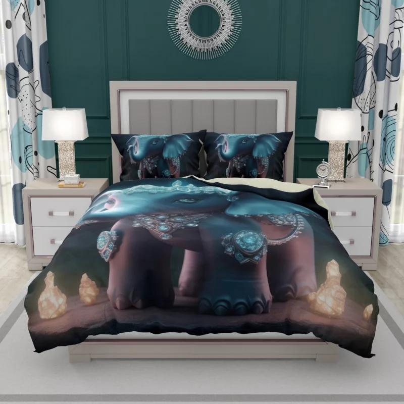 Elephant in a Blue Tutu Bedding Set 2