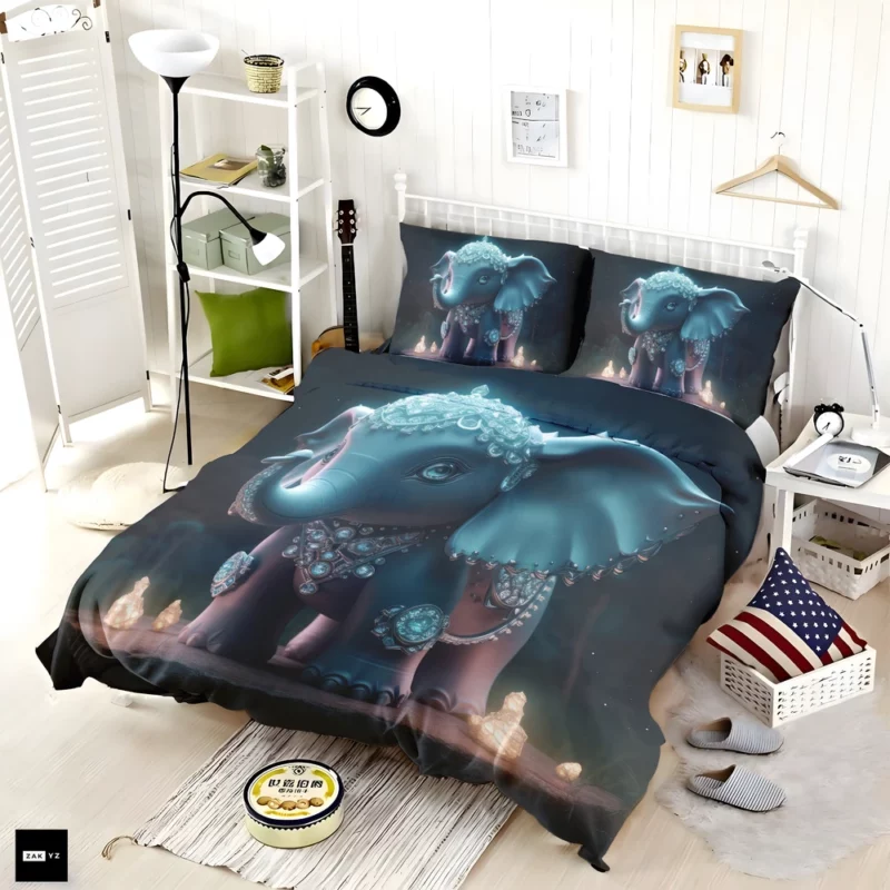 Elephant in a Blue Tutu Bedding Set