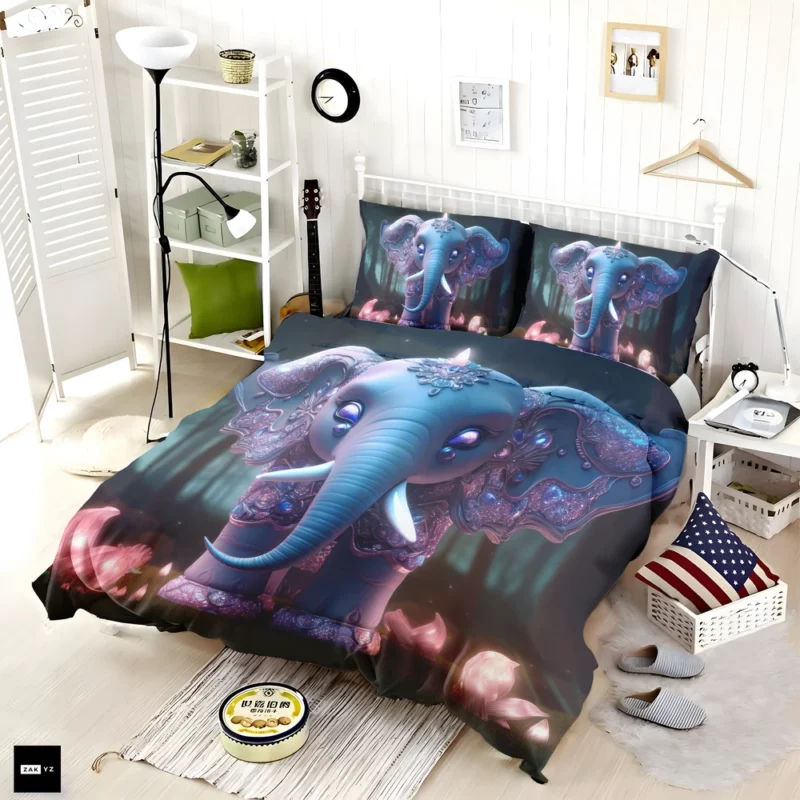 Elephant in the Dark Forest Bedding Set