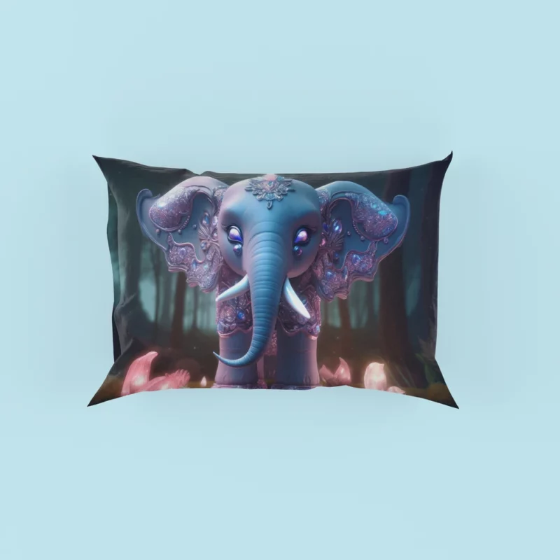 Elephant in the Dark Forest Pillow Case