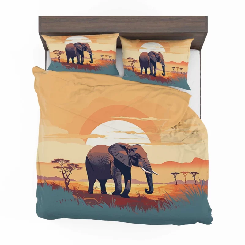 Elephant in the Savanna Bedding Set 2