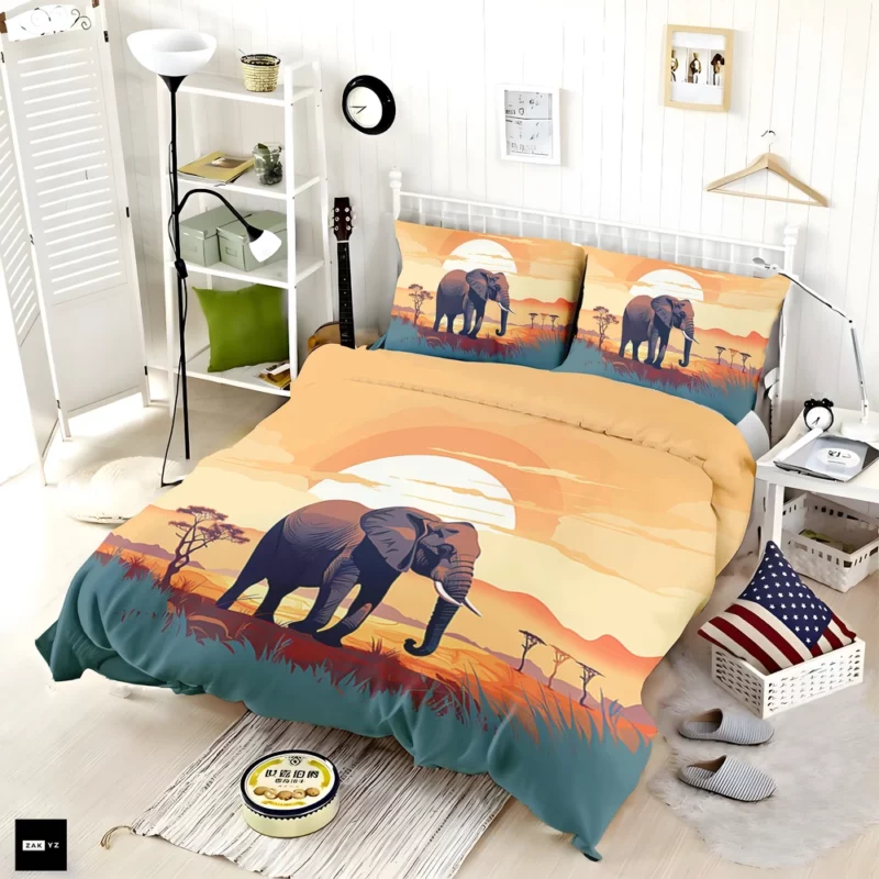 Elephant in the Savanna Bedding Set