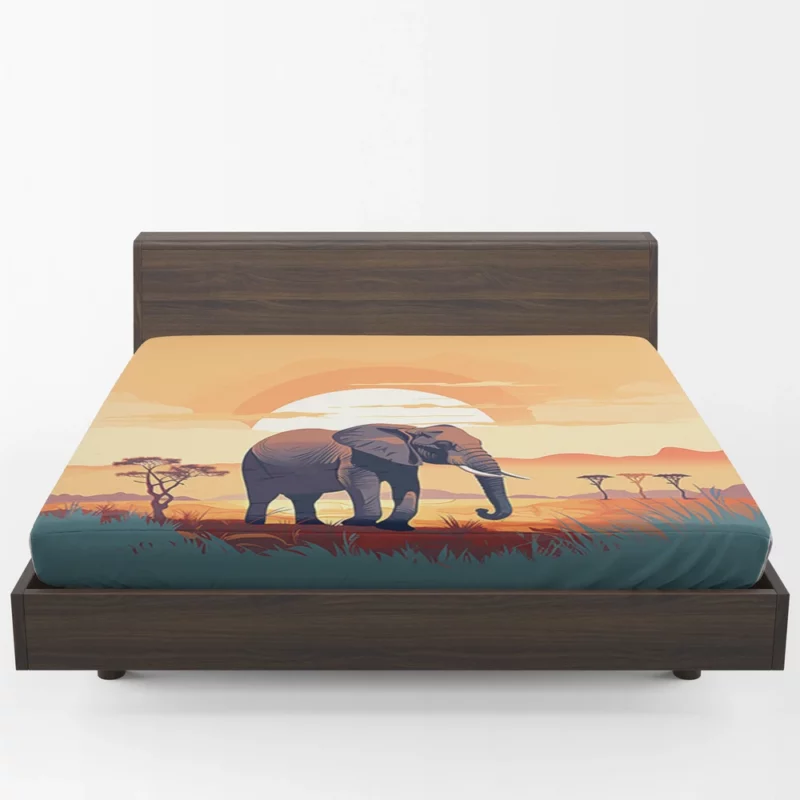 Elephant in the Savanna Fitted Sheet 1