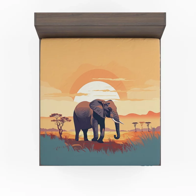 Elephant in the Savanna Fitted Sheet