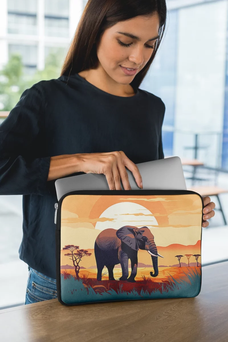 Elephant in the Savanna Laptop Sleeve 1