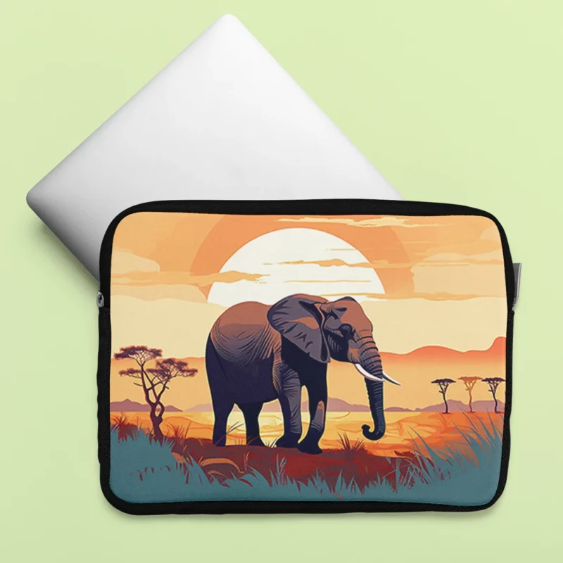 Elephant in the Savanna Laptop Sleeve