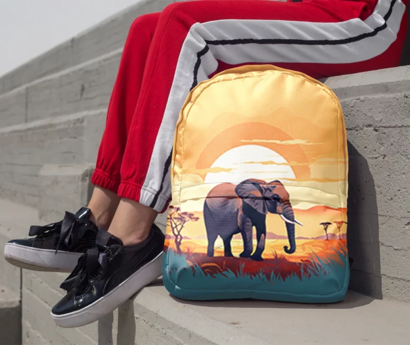 Elephant in the Savanna Minimalist Backpack 1