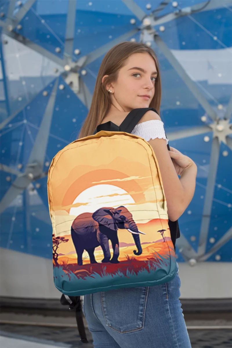 Elephant in the Savanna Minimalist Backpack 2