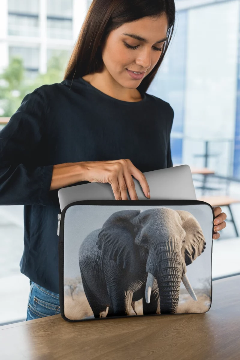 Elephant with Snowy Tusks Laptop Sleeve 1