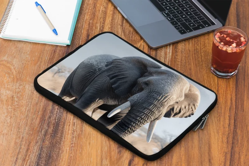 Elephant with Snowy Tusks Laptop Sleeve 2