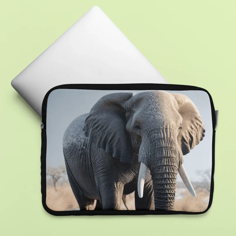 Elephant with Snowy Tusks Laptop Sleeve