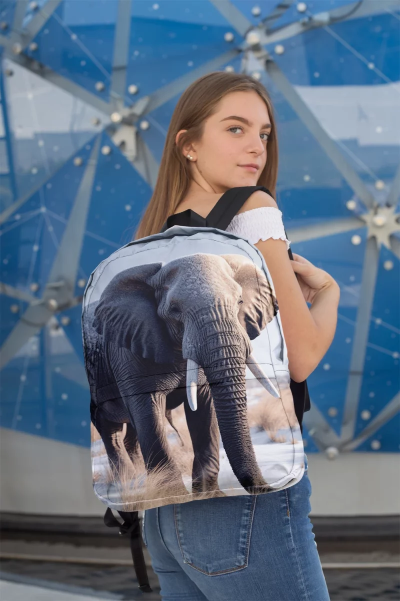 Elephant with Snowy Tusks Minimalist Backpack 2