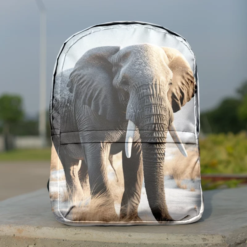 Elephant with Snowy Tusks Minimalist Backpack