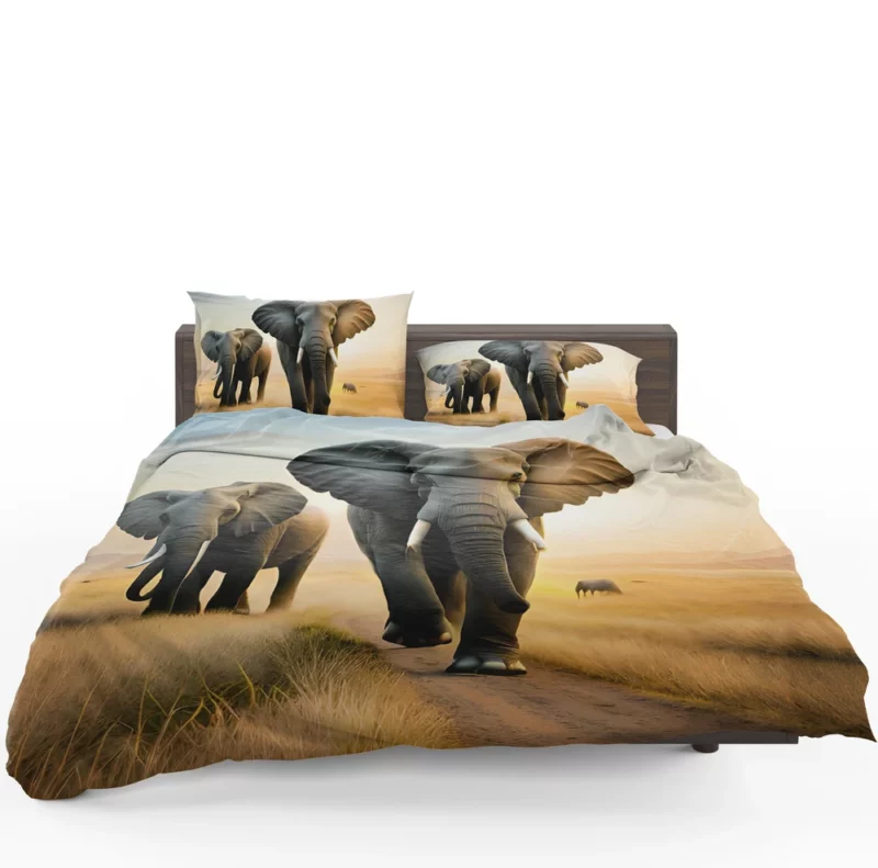 Elephants Walking in Desert Bedding Set 1