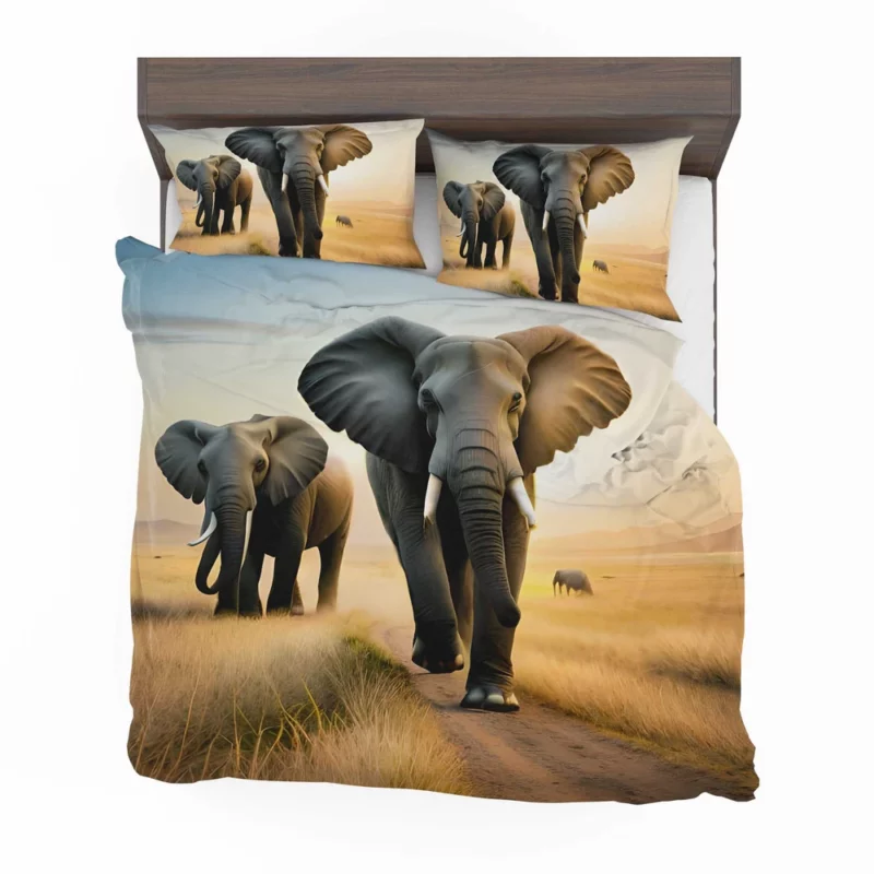 Elephants Walking in Desert Bedding Set 2