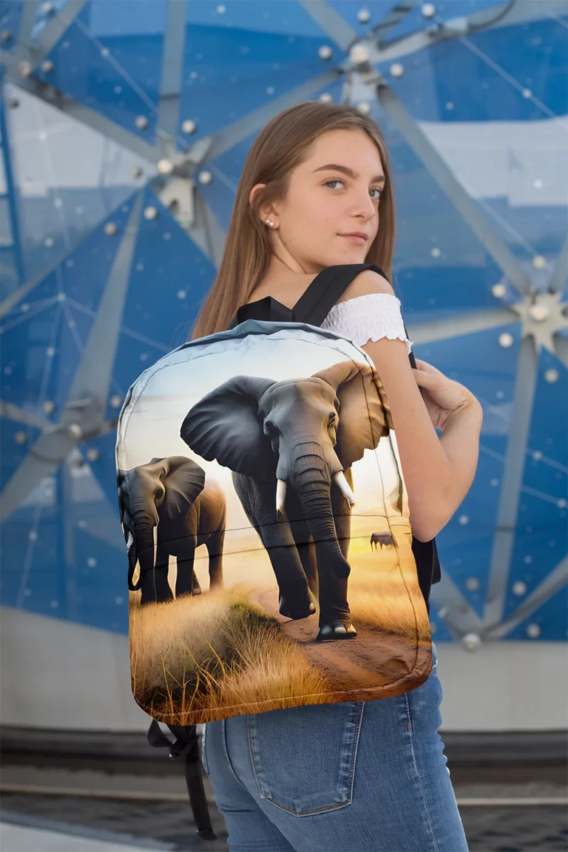 Elephants Walking in Desert Minimalist Backpack 2