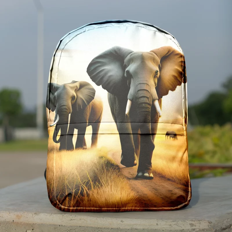 Elephants Walking in Desert Minimalist Backpack