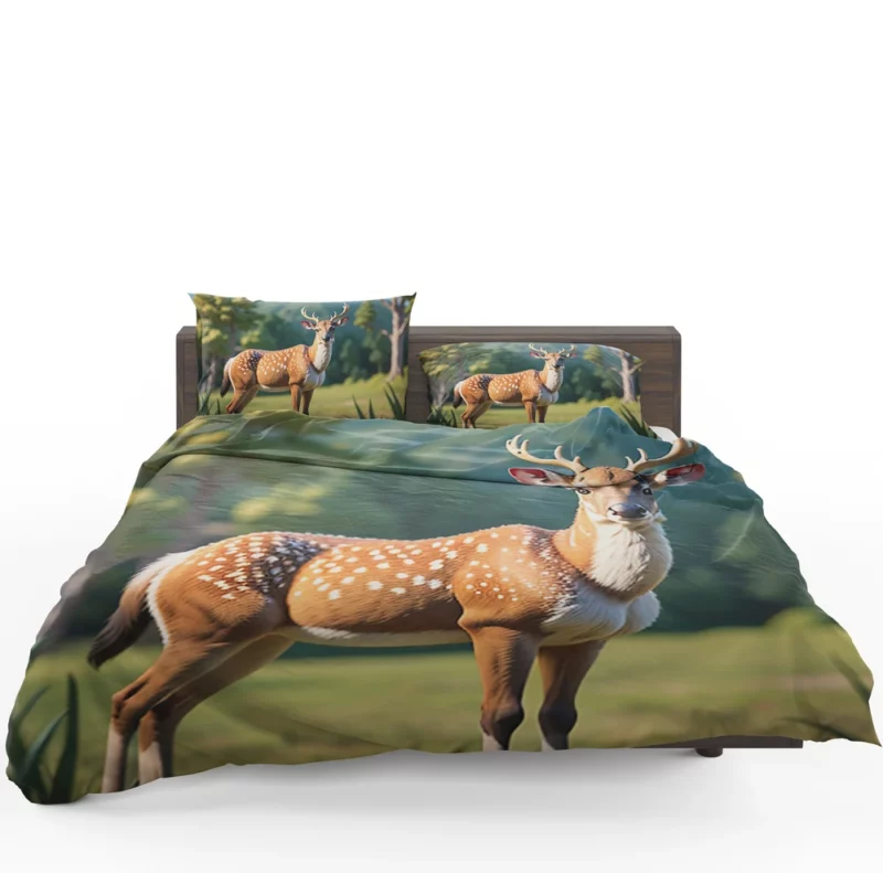 Endangered Grace A Sika Deer in the Forest Bedding Set 1