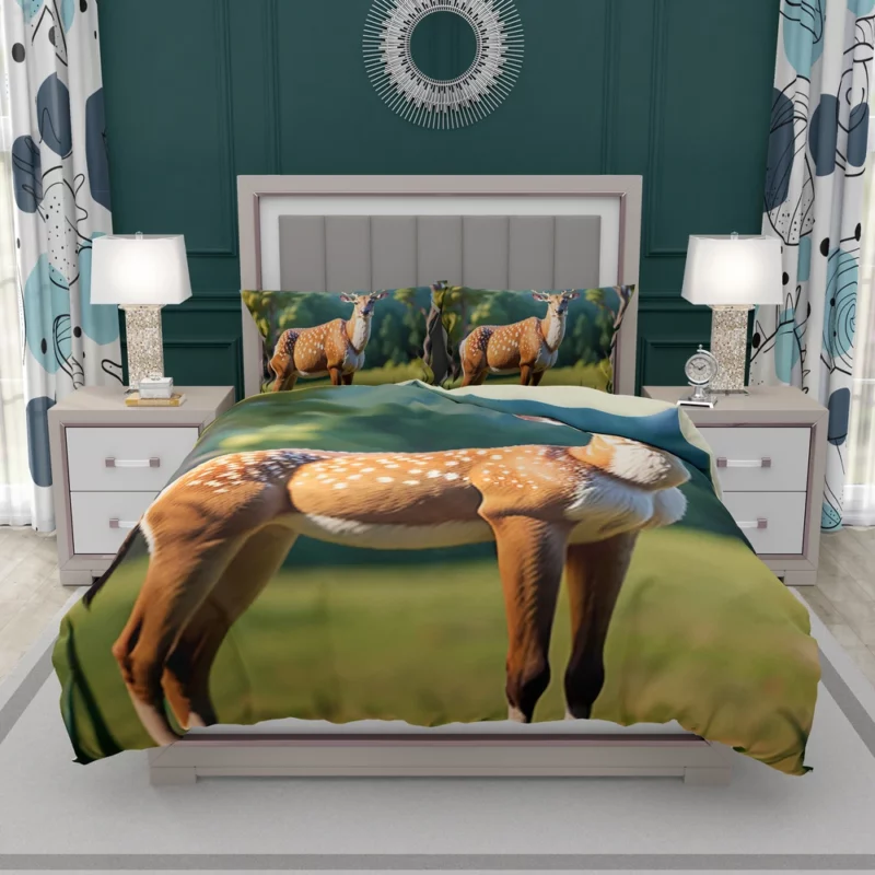 Endangered Grace A Sika Deer in the Forest Bedding Set 2