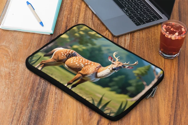 Endangered Grace A Sika Deer in the Forest Laptop Sleeve 2