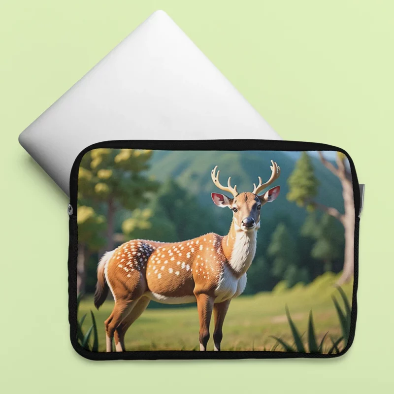 Endangered Grace A Sika Deer in the Forest Laptop Sleeve