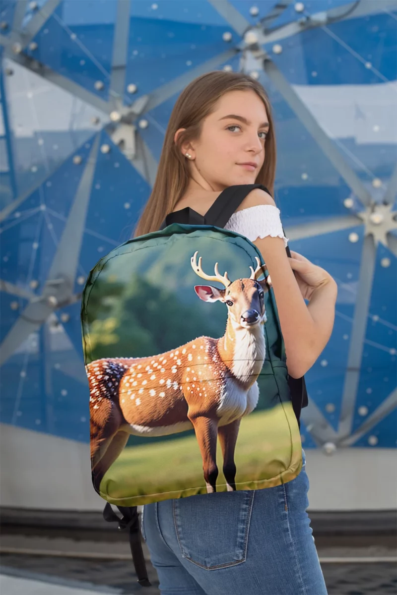 Endangered Grace A Sika Deer in the Forest Minimalist Backpack 2