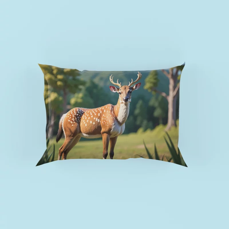 Endangered Grace A Sika Deer in the Forest Pillow Case