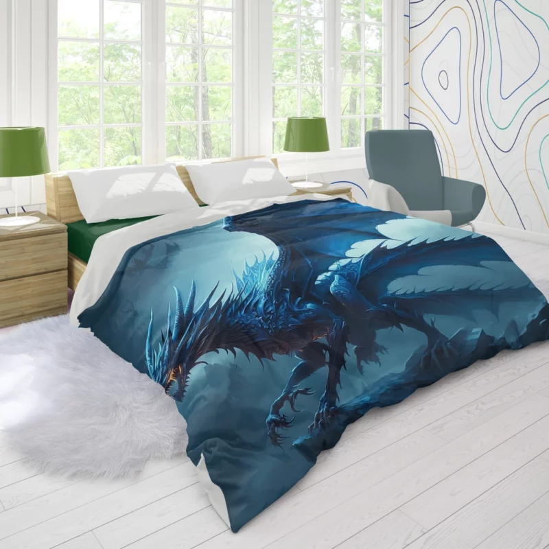 Epic Blue Dragon Artwork Duvet Cover