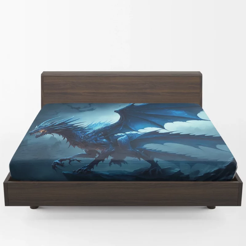 Epic Blue Dragon Artwork Fitted Sheet 1