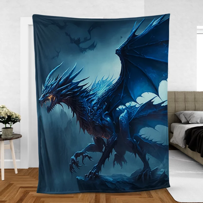 Epic Blue Dragon Artwork Fleece Blanket