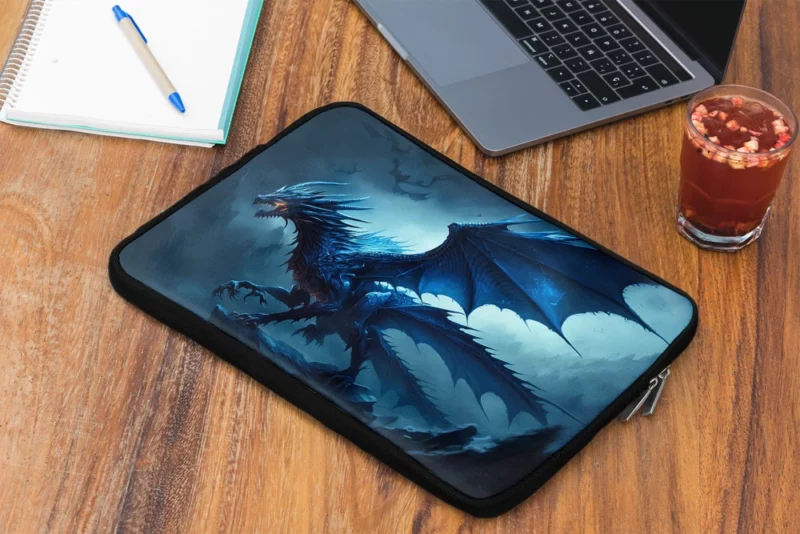 Epic Blue Dragon Artwork Laptop Sleeve 2