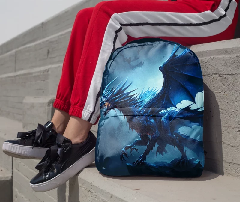 Epic Blue Dragon Artwork Minimalist Backpack 1