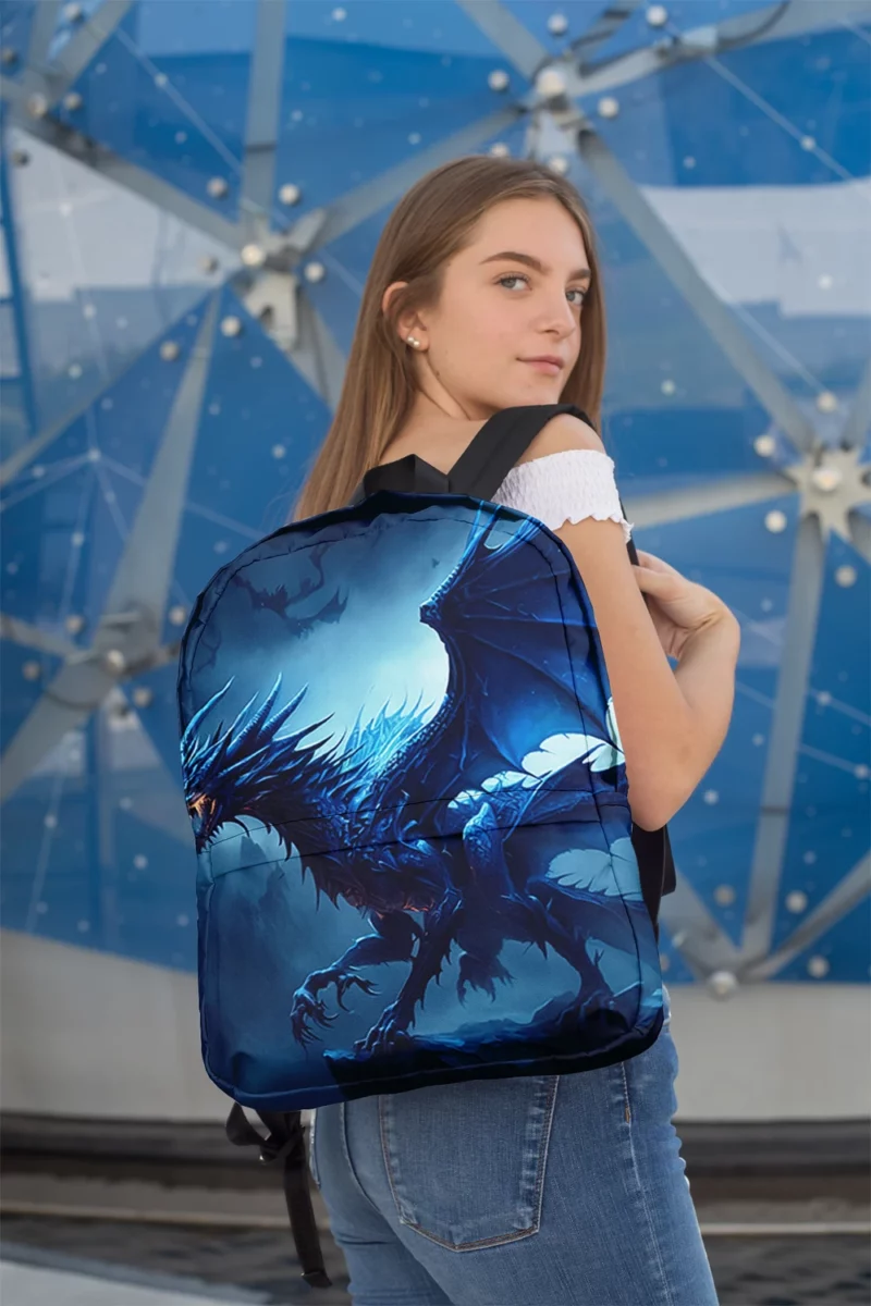 Epic Blue Dragon Artwork Minimalist Backpack 2