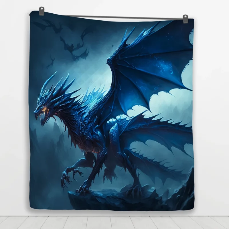 Epic Blue Dragon Artwork Quilt Blanket 1