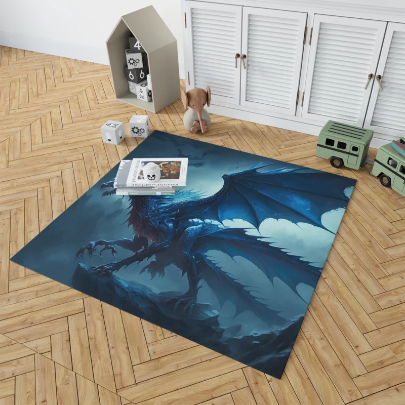 Epic Blue Dragon Artwork Rug 1